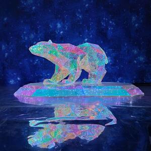 Новый ручной работы снег и лед Серии стоячий белый медведь светодиодное освещение Рождественское украшение - Product Image 3