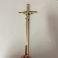 Crucifijo de Jesús de Plástico Dorado para Decoración de Ataúdes, Accesorios Funerarios de Estilo Europeo