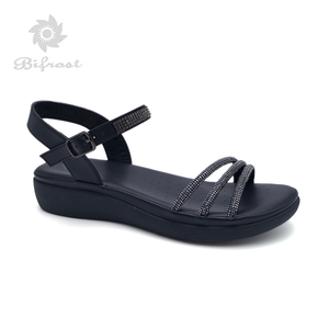 2026 Genuine Leather Heeled Sandals 75mm Wedge Arch <strong>Support</strong> Open <strong>Toe</strong> Dressy Casual for Women - Product Image 1