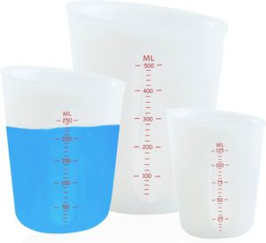 Gobelets doseurs flexibles en silicone personnalisés de 500 ml, gobelets de fusion pour résine époxy, beurre, chocolat - Product Image 1