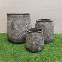 Macetas Grandes de Fibra de Cemento Estilo Europeo Vintage con Orificio de Drenaje para Jardinería y Uso Doméstico - Duraderas para Interiores/Exteriores Talladas a Mano 5L