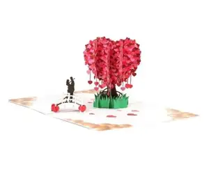 2024 Valentine's Day 3D Love Tree Pop-Up Greeting Card With Envelope Gift For Romantic Use