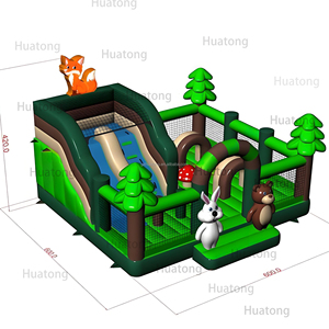 Huatong Inflatable Bouncer nhảy lâu đài rừng chủ đề lâu đài bouncy với Slide cho trẻ em - Product Image 3
