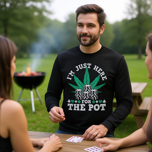 Camiseta de manga larga I'm Just Here For The Pot Marijuana Poker - Product Image 3