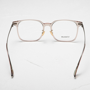 Titanium Square Full Rim <b>Eyeglasses</b> Solid Brown Anti-Uv Lightweight Unisex Adults Vision Correction <b>Frames</b> - Product Image 5