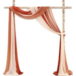 Cortina de arco para exteriores de estilo europeo, <span class=keywords><strong>cortinas</strong></span> sin arrugas de gasa PERLA para bodas y decoraciones para fiestas navideñas - Product Image 1