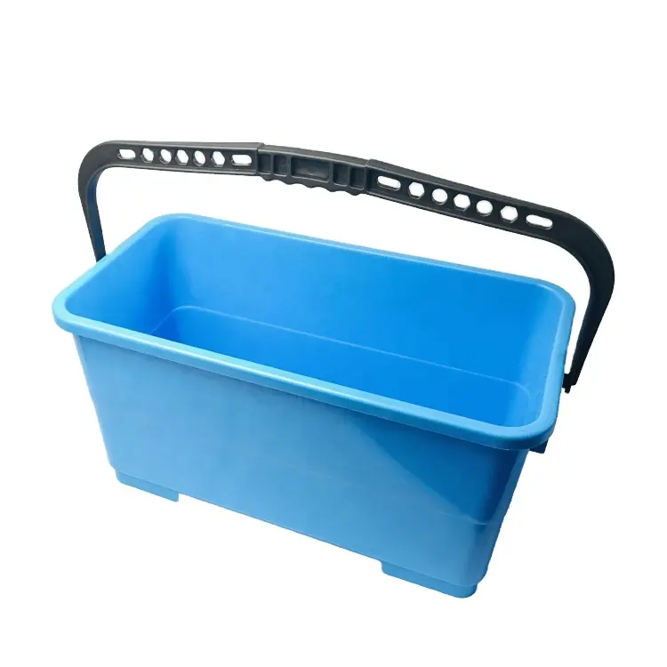EcoClean 6 Gallon 25L liter commerical heavy duty window squeegee mop rectangle water cleaning bucket with draining board