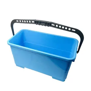 EcoClean 6 Gallon 25L Liter Commerical Heavy Duty Window Squeegee Mop Rectangle Water Cleaning Bucket With Draining Board