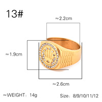 Nouvelle bague unisexe en acier inoxydable plaqué or, style hip-hop, avec couronne classique et trois perles en pierre naturelle, pour club de nuit, style européen et américain.