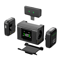 Microphone Lavalier Sans Fil avec Boîtier de Charge, Enregistrement Sans Perte, Moniteur en Temps Réel, pour Interviews en Extérieur et Diffusion en Direct