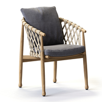 Fauteuils de bistrot imperméables pour villa, mobilier de jardin extérieur, chaises de salle à manger en aluminium et corde pour restaurant, chaise de loisirs pour balcon