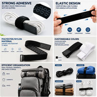 Sangle élastique antidérapante pour fixer et organiser les objets, ceinture de rangement 100% nylon avec boucle de couture et bandes auto-agrippantes