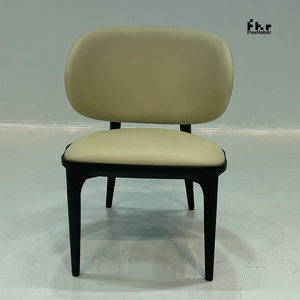 Customizable Cream Yellow Upholstered Dining <b>Chair</b> Black Wood Frame Wholesale for Home Commercial Use - Product Image 3
