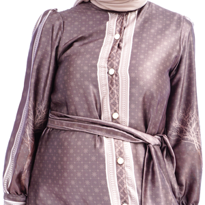 Abaya robe musulmane femme élégante tenue Ramadhan occasion formelle Idul Fitri indonésie tissu matériaux - Product Image 6