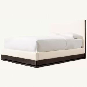 Lit à panneaux pour chambre à coucher, luxe discret, cadre de lit en bois pour intérieur - Product Image 5