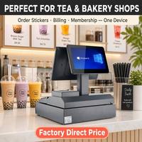 Système de point de vente tout-en-un pour salon de thé, écran Android 15,6 pouces, impression des commandes, compatible mini-programme, système de facturation en magasin