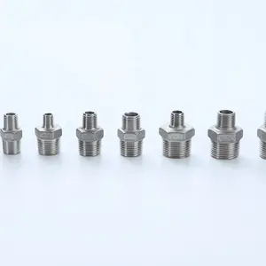 Stainless Steel Pipe Fitting Reducing 1" Npt Male Female Bspt Thread Straight Connector Adapter Hex Reducing Nipple