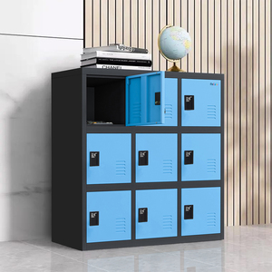 Armoire de rangement de bureau en métal, 9 portes, casiers pour employés avec loquet de verrouillage - Product Image 5