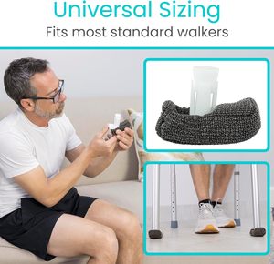 <b>Custom</b> Soft Knitted Walker Pads Anti Slip Protective Walker Glide Covers for Elderly Mobility Aid Walking Frame - Product Image 2