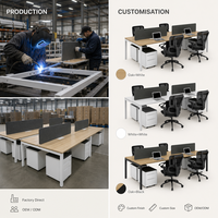 Système de bureau modulaire pour 4 personnes, poste de travail en équipe