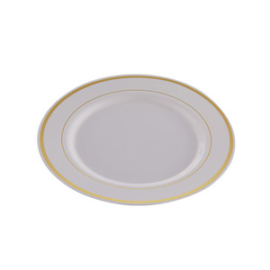 Xueli Premium oro <span class=keywords><strong>usa</strong></span> <span class=keywords><strong>e</strong></span> <span class=keywords><strong>getta</strong></span> piatti di plastica cena Dessert piatti piatto d'oro bordo nozze rotonda ciotola cinese - Product Image 6