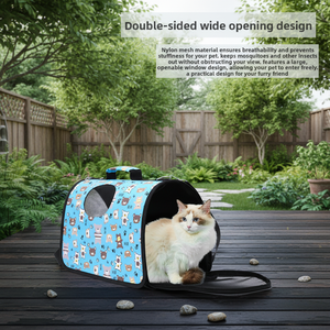 Low MOQ Pet Carrier OEM Custom Color Cartoon Print Cat Travel Bag - Product Image 5