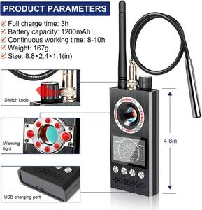 K68 taşınabilir <span class=keywords><strong>Metal</strong></span> kablosuz Bug bulucu Anti-Spy dedektörü ile WiFi <span class=keywords><strong>GPS</strong></span> Tracker Pinhole gizli hız kamera dedektörü ev kullanımı için - Product Image 5