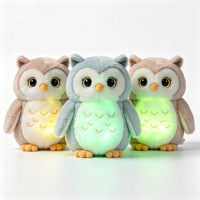 Peluche hibou phosphorescente, jouet lumineux sans piles, vente en gros OEM personnalisée, compagnon de sommeil doux pour enfants