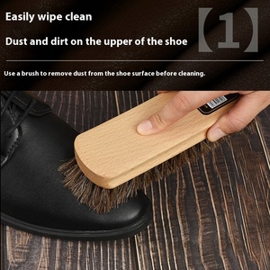 HCA16 Fabricant de gros Grandes et petites brosses de nettoyage Brosse en bois de hêtre pour cirage à chaussures manche en bois ou cuir suédé - Product Image 4