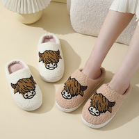 Pantoufles en peluche douces et chaudes pour l'hiver, motif animaux (chiens, chats, teckels) pour femmes, vente en gros