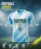Vêtement de football respirant personnalisé en gros avec impression par transfert thermique, manches courtes, haute qualité
