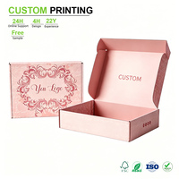 Caja de Cartón Corrugado Personalizada con Impresión Rosa y Dibujos Animados Coloridos para Envíos de Comercio Electrónico, Diseño Personalizado, Caja de Envío de Marca al por Mayor