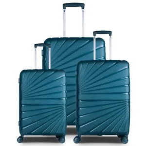 Factory Customized Hard Side Luggage 3pcs Sets Popular Travel With Double Wheels Lightweight Trolley PP Suitcas