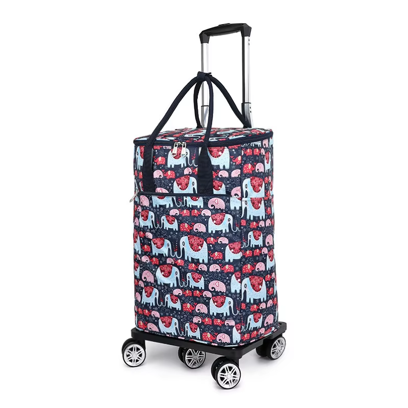 Éléphant bleu avec des roues d'avion à cinq roues élargies