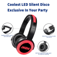 Équipement de disco silencieuse LED de luxe INDA RF770 pour les soirées disco silencieuses, système de casque silencieux à 3 canaux