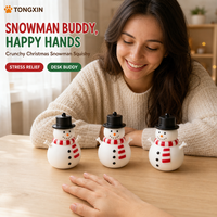 Bonhomme de neige de Noël en TPE souple, idéal pour cadeau de Noël, remplissage de chaussette, lot en gros, anti-stress pour filles et garçons