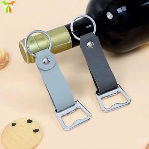 Envío Rápido, Llavero de Cuero PU Duradero de Alta Calidad, Abridor de Botellas, 6 Colores, Regalo para Padrinos de Boda - Product Image 1