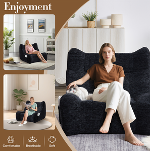Modern Tufted <b>Bean</b> <b>Bag</b> <b>Chair</b> for Adults with Armrests-Oversized Comfortable Lounge <b>Chair</b> for Living Room Bedroom & Hotel Use - Product Image 3