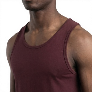 Women's <b>Maroon</b> 100% Cotton Breathable Sporty Geometric Knitted Tank <b>Top</b> O-Neck Regular Length Sleeveless Front Logo - Product Image 5
