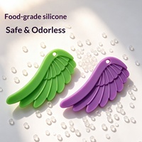 Nouvel Arrivage Original : Collier de dentition sensoriel en silicone Ailes d'ange, jouet apaisant à mordre pour enfants de 0 à 24 mois
