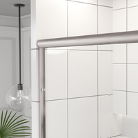 Vente en gros de cabine de douche en verre trempé poignée en acier inoxydable porte coulissante encadrée porte de douche