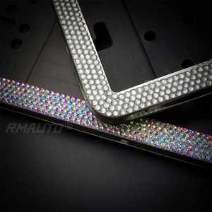 2 Piezas, Marco para Placa de Matrícula Delantera y Trasera, Acrílico, Acero Inoxidable, Cristales, Diamantes, Marco para Placa de Matrícula Europea, Soporte para Placa de Matrícula - Product Image 6