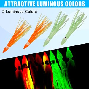 เหยื่อตกปลาเรืองแสงแบบนิ่ม ขนาด 5 ซม.-10 ซม. 12 ซม. 15 ซม. 5 ชิ้น/ถุง 20 สี เหยื่อปลอมปลาหมึก PVC สำหรับตกปลาจากเรือและทะเล เหยื่อปลอมปลาหมึกยักษ์ - Product Image 3