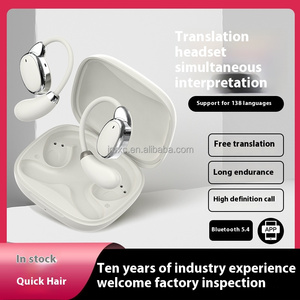 Penerjemah perjalanan pintar kompatibel WiFi earbud interpretasi Online bersamaan untuk konferensi multi-bahasa Android BT - Product Image 3