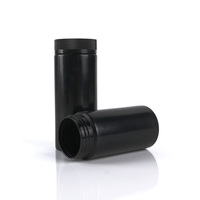 Bouteille noire en forme de capsule, emballage en plastique HDPE, pot pour produits de santé avec bouchon à vis
