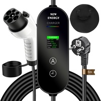 Chargeur EV portable Type 2 3,5 kW 16 A IP66 avec écran couleur, prise EU, version russe, pistolet de charge EV pour véhicule électrique
