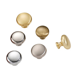 Lgcdis Cabinet <b>Knobs</b> Solid Brass Round Traditional Style For Wardrobe <b>Drawer</b> Handle Durable Zinc Alloy Gold Finish - Product Image 3