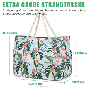 Bolsa de Playa Personalizada de Gran Capacidad, Bolsa de Gimnasio de Alta Calidad para Mujer, Bolsa de Viaje, Bolsa de Hombro, Bolsa de Lona para Viajes a la Playa o Piscina - Product Image 2