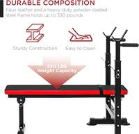 Rack de musculation en acier pliable et réglable, banc de musculation, rack à squats, support pour barre et haltères, durable, multifonctionnel, 6-en-1 pour la salle de sport à domicile
