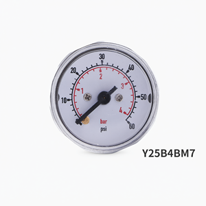Manómetro Axial de Cobre de 25 mm Y25B4BM7, Medición Industrial de 0 a 60 Psi, 0 a 4 Bar - Product Image 3